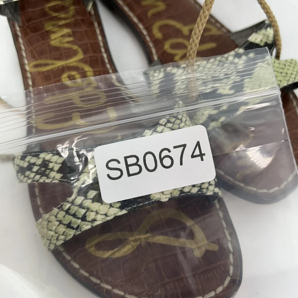Sam Edelman Sandals Shoes Womens Size 8 Gwenna Snake Print Gladiator Side Tie
